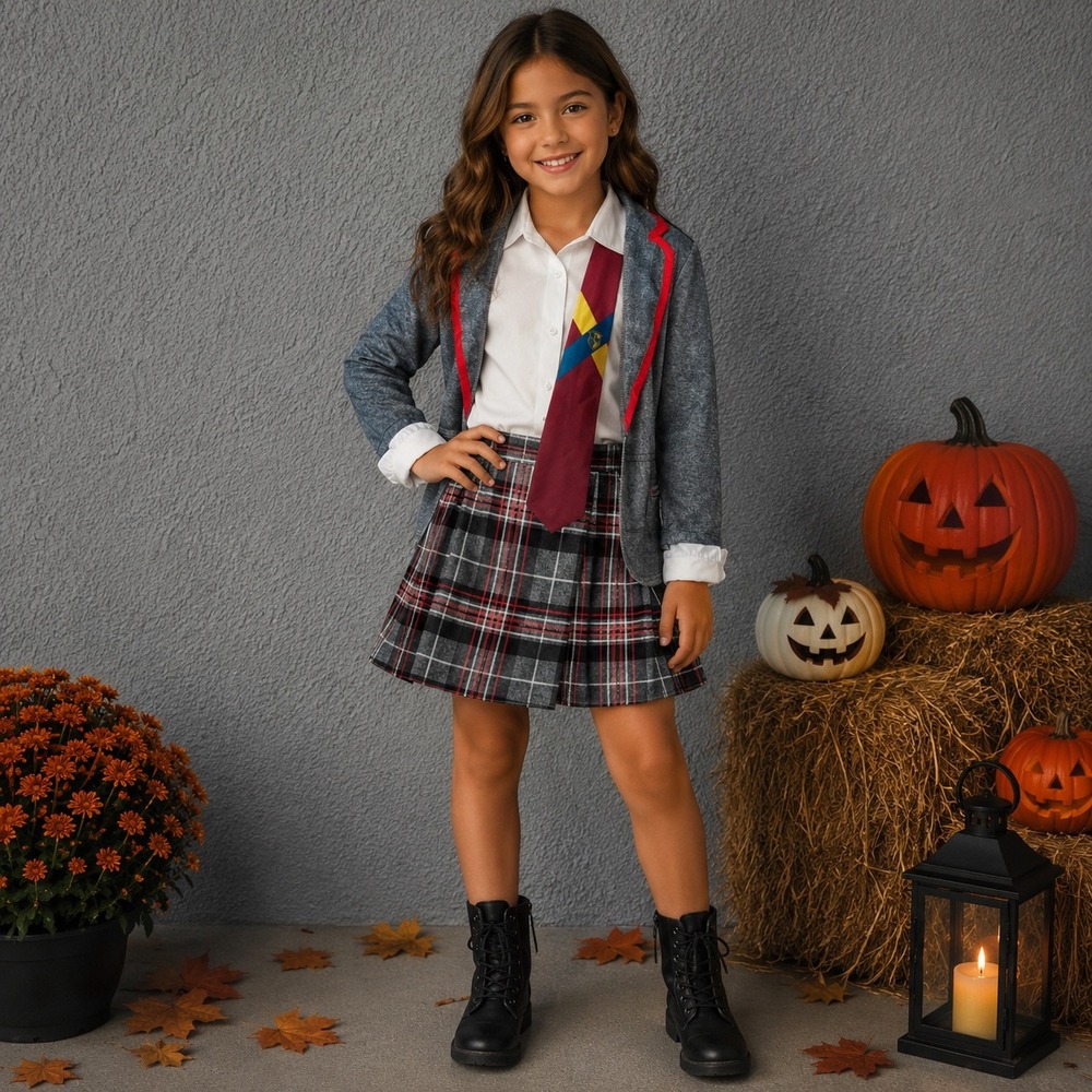 Beetlejuice Beetlejuice Astrid Deetz Girls School Uniform Costume M 7-8 2024